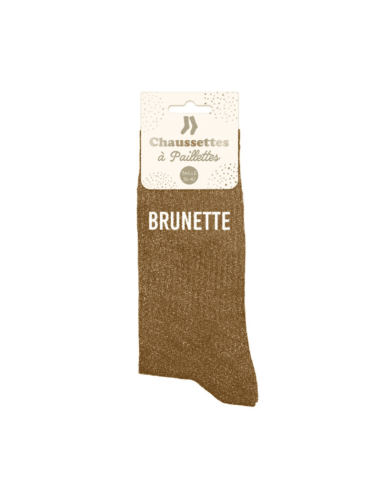 Chaussettes femme à paillettes BRUNETTE
