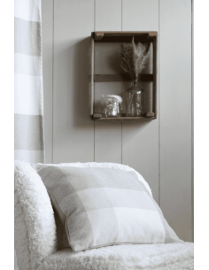 Coussin SOLLIERES à carreaux naturel 45 x 45  cm 2