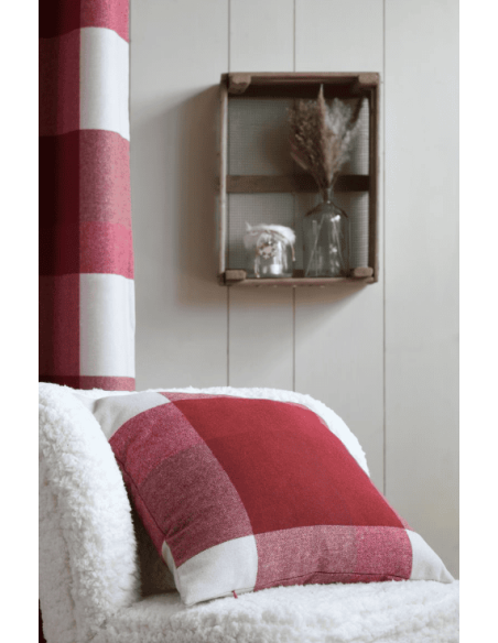 copy of Coussin SOLLIERES à carreaux naturel 45 x 45  cm