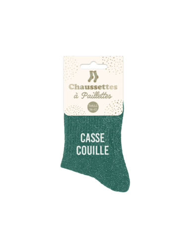 Chaussettes femme à paillettes CASSE COUILLE