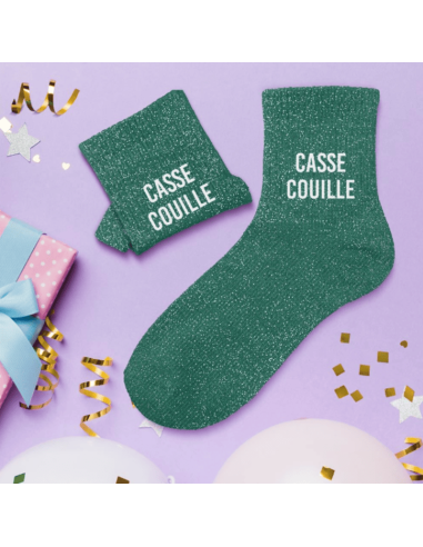 Chaussettes femme à paillettes CASSE COUILLE
