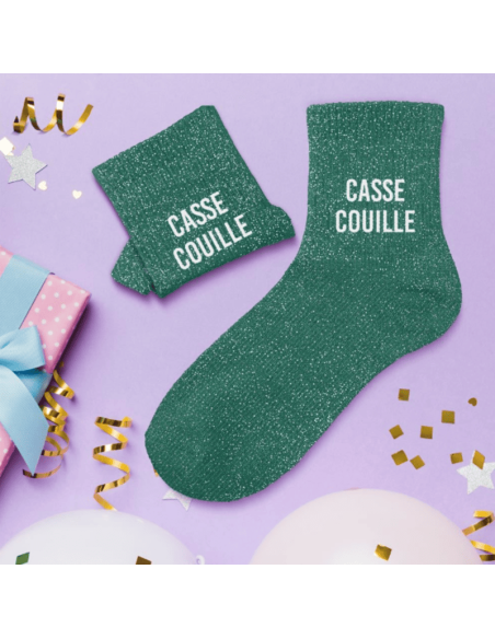 Chaussettes femme à paillettes CASSE COUILLE