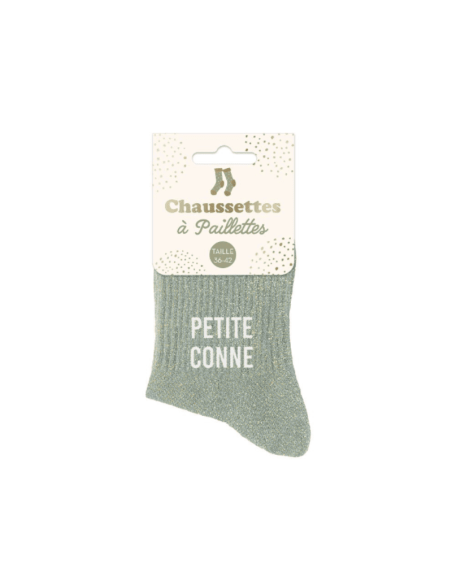 Chaussettes femme à paillettes PETITE CONNE