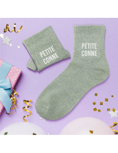 Chaussettes femme à paillettes PETITE CONNE