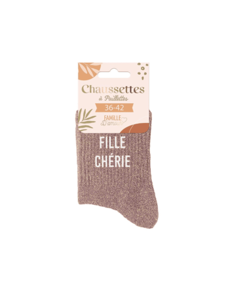 Chaussettes femme à paillettes FILLE CHERIE