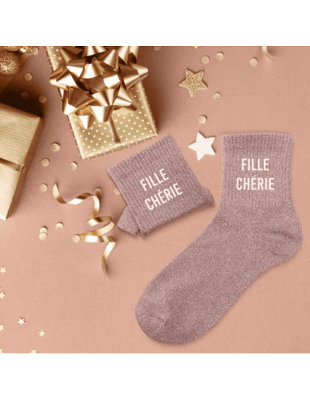 Chaussettes femme à paillettes FILLE CHERIE