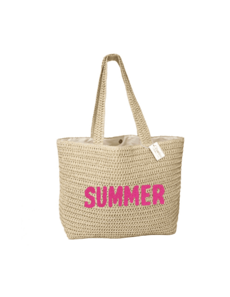 Sac en raphia tufte SUMMER