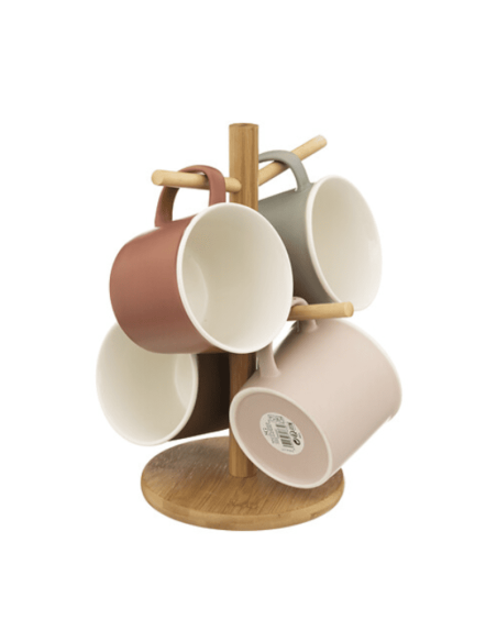 Rack 4 mugs NATURE 38 cl