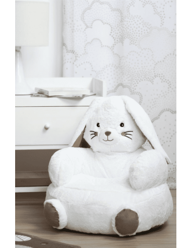 Pouf enfant Basile le lapin blanc