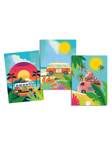 Torchons VACANCES 50x70 cm lot de 3