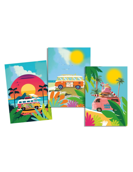 Torchons VACANCES 50x70 cm lot de 3