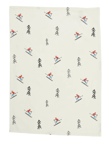 Set de 2 Torchons SKIEURS/SKIS  50 x 70 cm