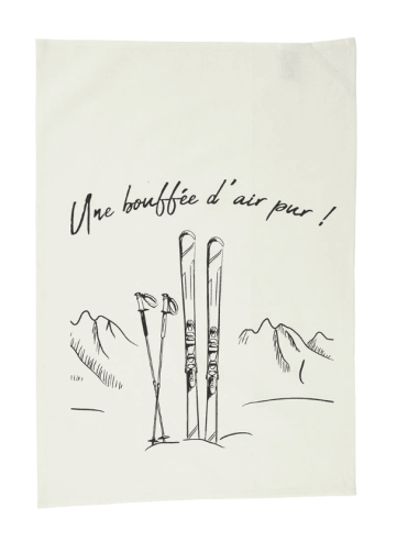 Set de 2 Torchons Montagne SKI/TELEPHERIQUE