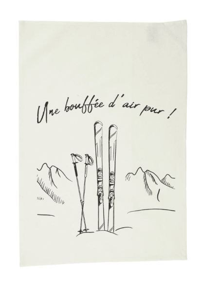 Set de 2 Torchons Montagne SKI/TELEPHERIQUE