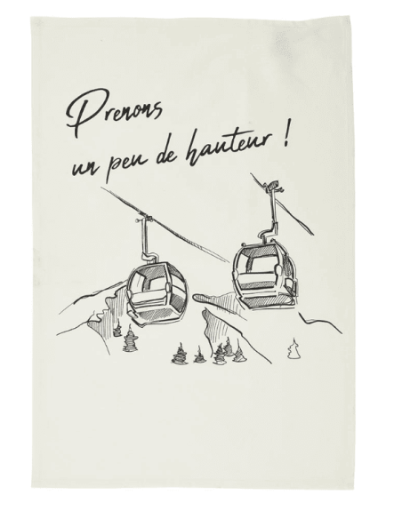 Set de 2 Torchons Montagne SKI/TELEPHERIQUE