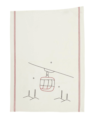 Set de 2 torchons MONTAGNE/TELEPHERIQUE 50 x 70 cm