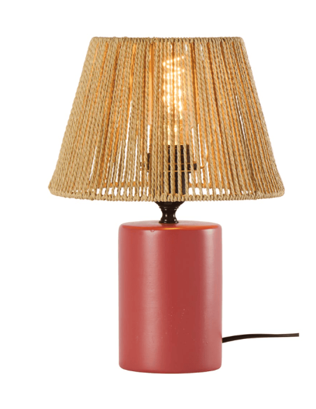 Lampe de chevet Terracotta et abat-jour cordage