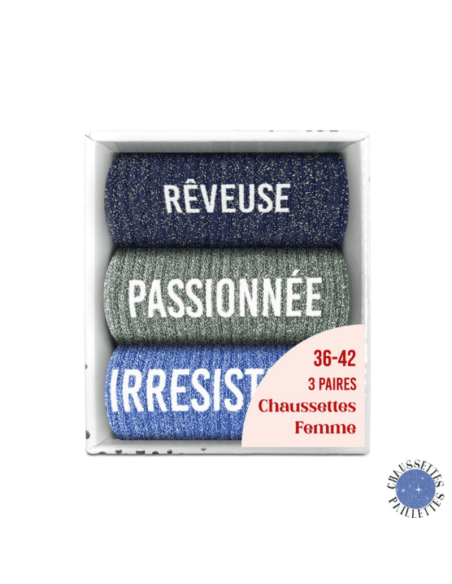 Coffret trio chaussettes paillettes REVEUSE