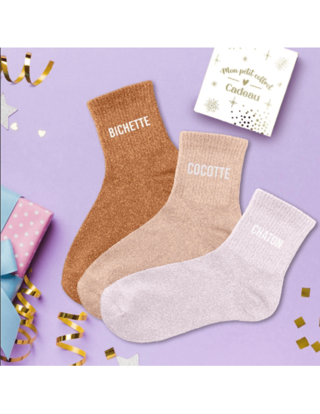 Coffret trio chaussettes paillettes BICHETTE