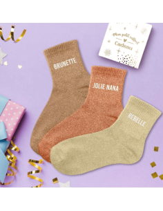 Coffret trio chaussettes paillettes BRUNETTE 2