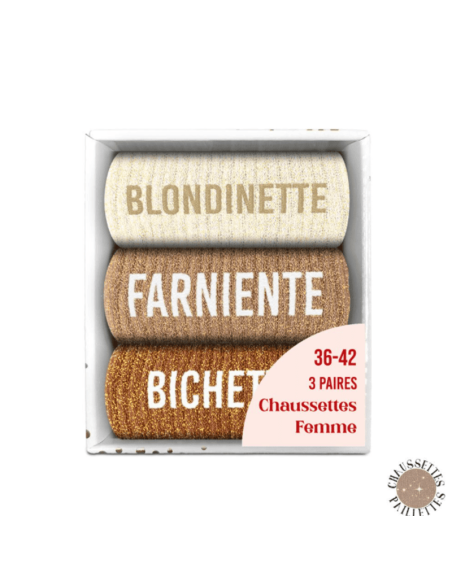 Coffret trio chaussettes paillettes BLONDINETTE