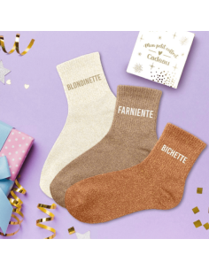 Coffret trio chaussettes paillettes BLONDINETTE 2