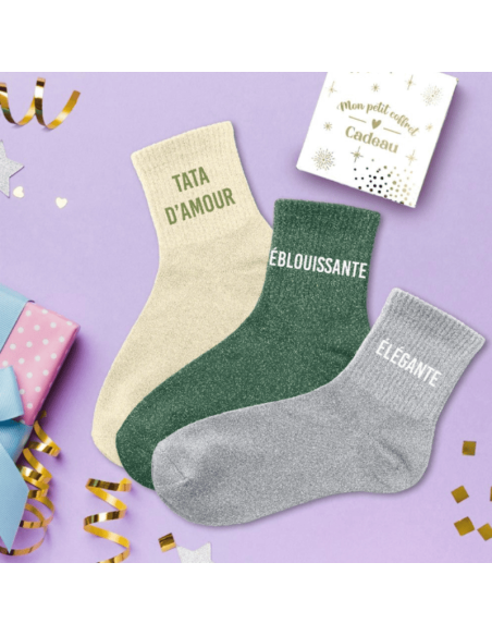 Coffret trio chaussettes paillettes TATA D'AMOUR