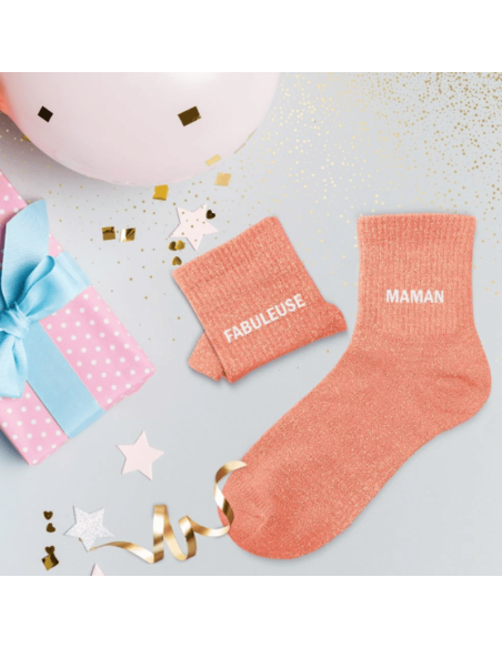 Chaussettes duo femme à paillettes FABULEUSE MAMAN
