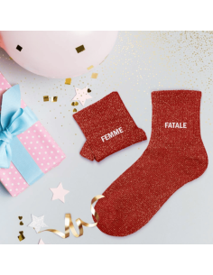 Chaussettes femme duo à paillettes FEMME FATALE 2