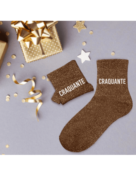 Chaussette femme à paillettes CRAQUANTE