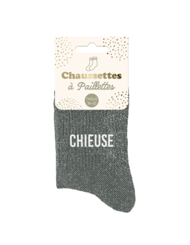 Chaussettes femme à paillettes CHIEUSE