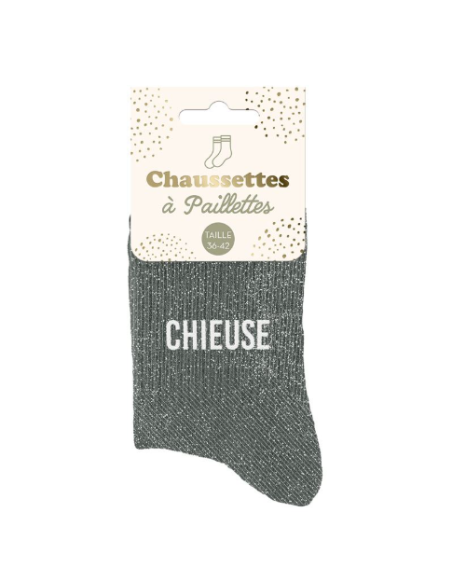 Chaussettes femme à paillettes CHIEUSE