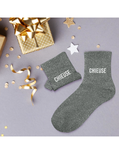 Chaussettes femme à paillettes CHIEUSE