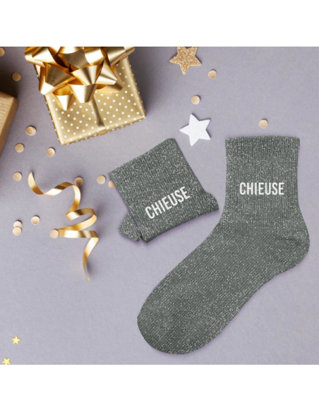 Chaussettes femme à paillettes CHIEUSE