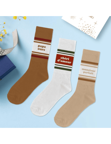 Coffret trio chaussettes PAPA OURS