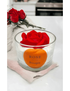 BOUGIE Flower rose rouge
