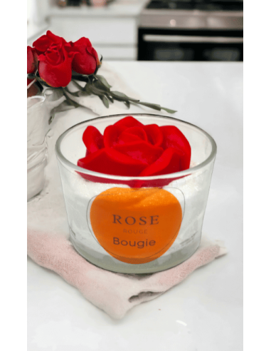 BOUGIE Flower rose rouge