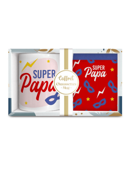Coffret mug chaussettes SUPER PAPA