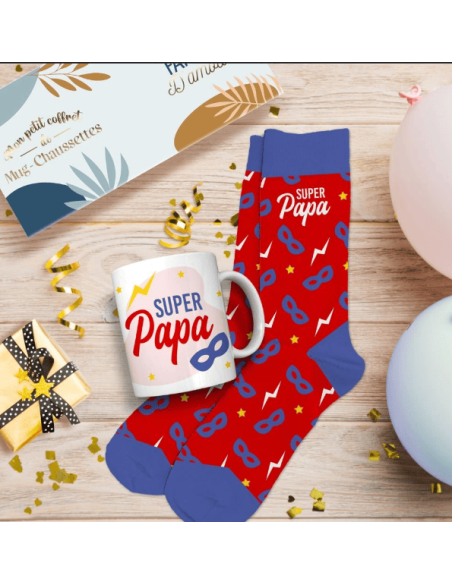 Coffret mug chaussettes SUPER PAPA