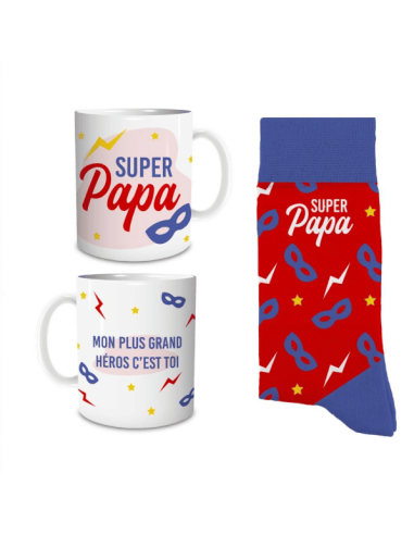 Coffret mug chaussettes SUPER PAPA
