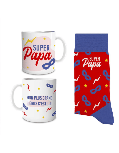 Coffret mug chaussettes SUPER PAPA
