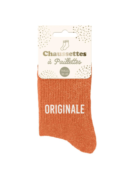 Chaussettes femme à paillettes ORIGINALE