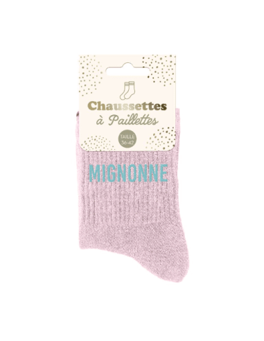Chaussettes femme à paillettes MIGNONNE