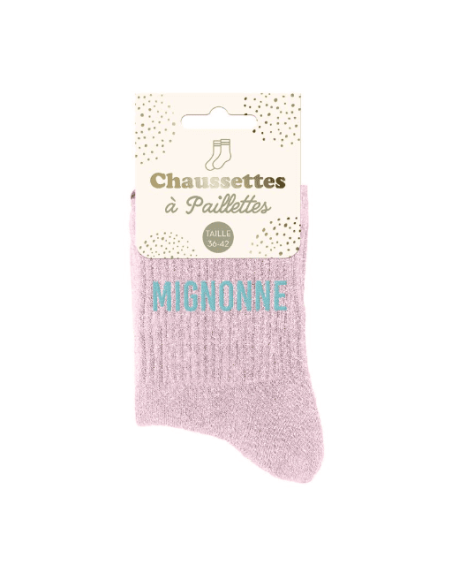 Chaussettes femme à paillettes MIGNONNE