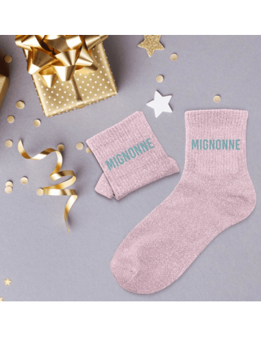 Chaussettes femme à paillettes MIGNONNE
