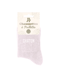 Chaussettes femme à paillettes CHATON