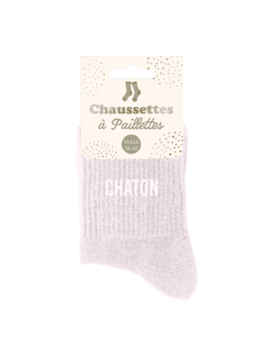 Chaussettes femme à paillettes CHATON