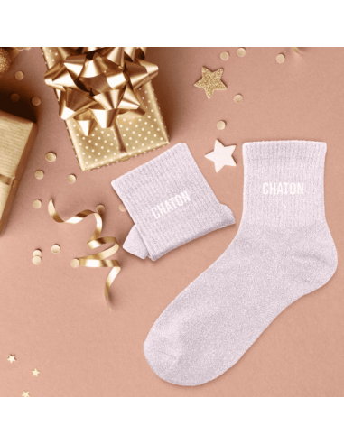 Chaussettes femme à paillettes CHATON
