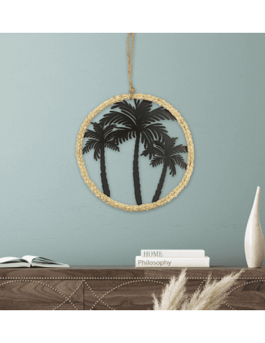 Déco murale rond palmier