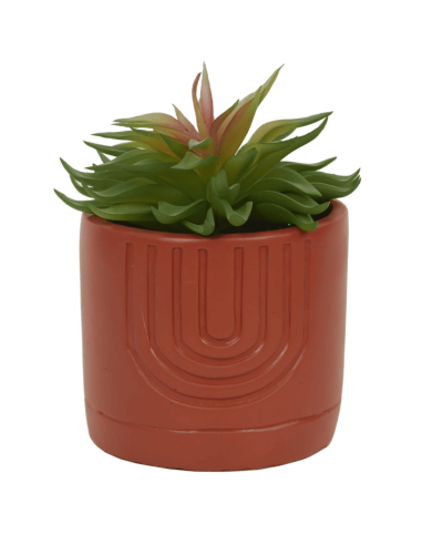 Plante grasse artificielle avec pot terracotta